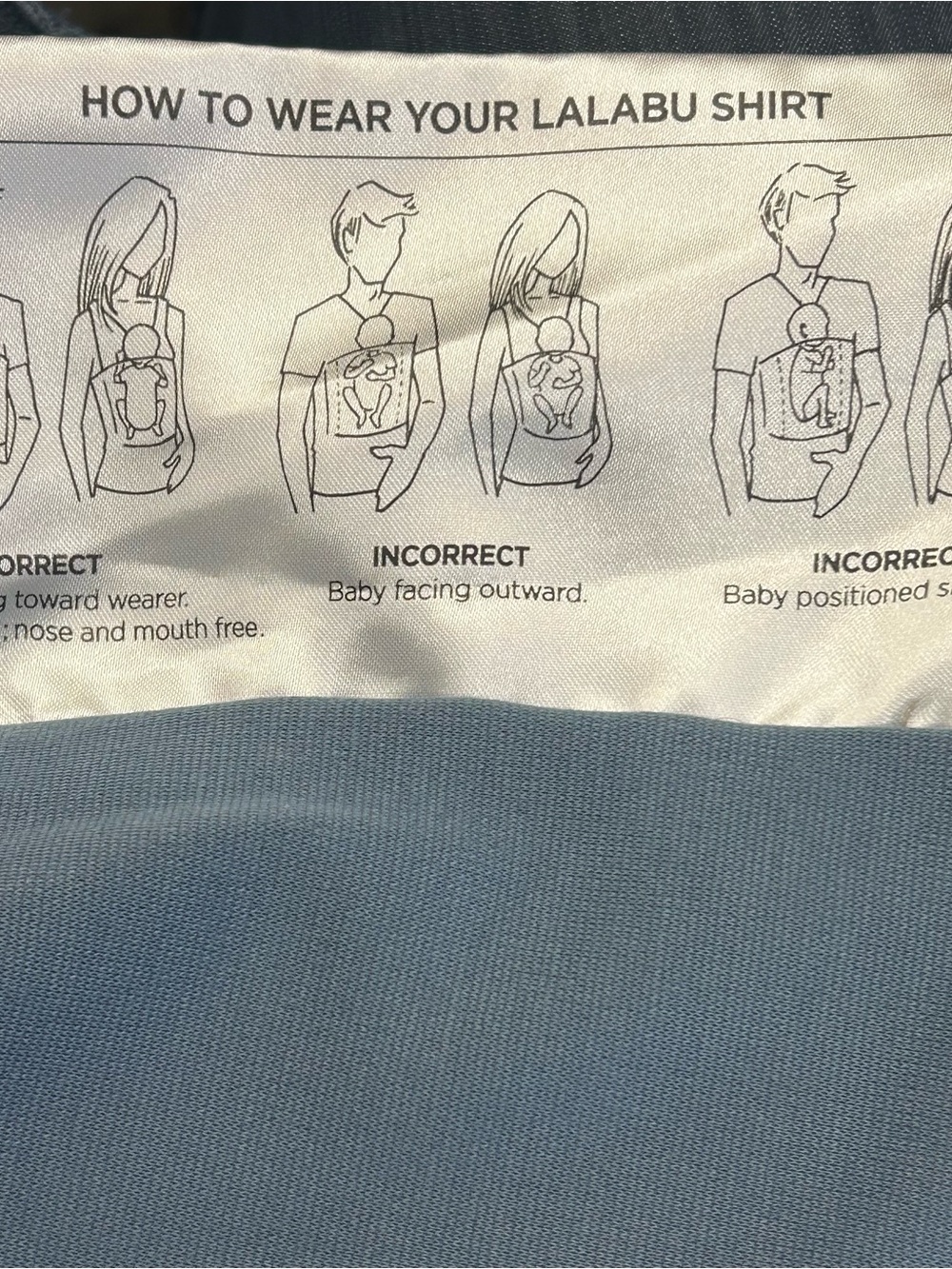 Lalabu Men’s Babywearing Shirt Size Medium Hands Free Kangaroo Pouch Tee Unisex - Picture 7 of 10
